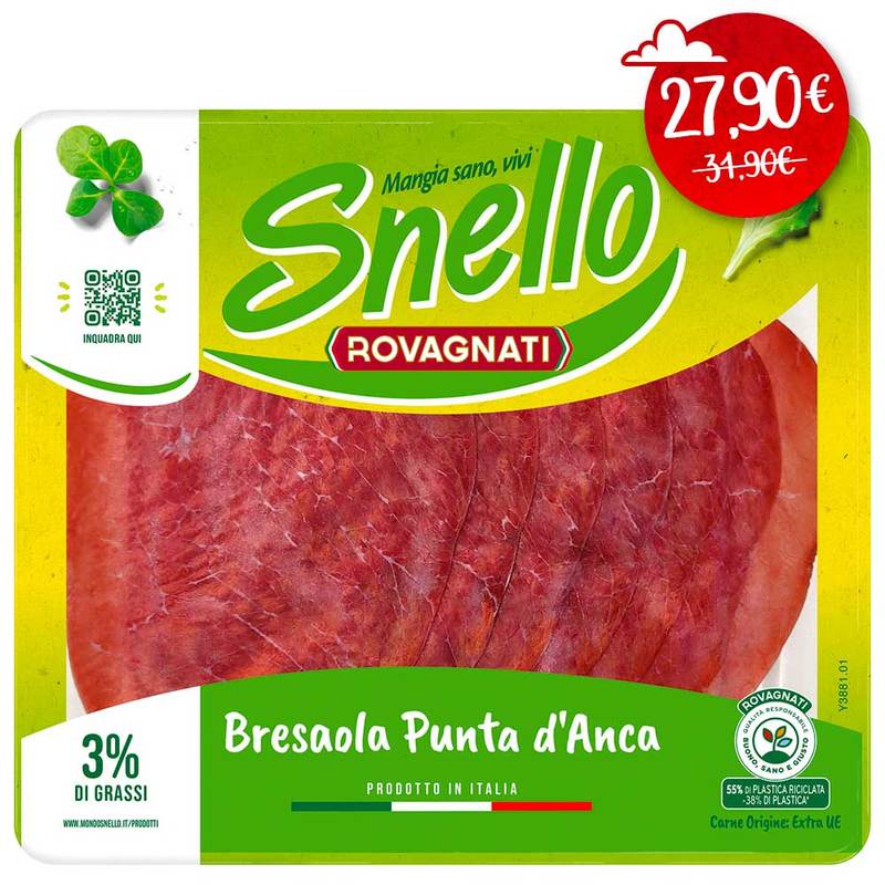 Bresaola Punta d'Anca Snello - 10 Confezioni da 70 g
