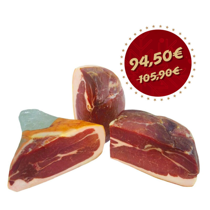Prosciutto crudo disossato 3 tranci - Confezione da 6,2 kg in 3 tranci