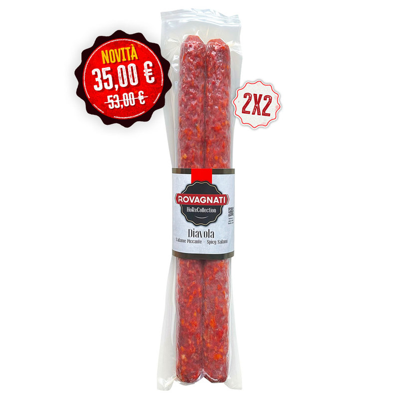Salame Diavola - 2 confezioni da 2 pezzi per 2,5 kg 