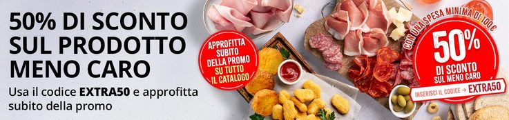 promo 50% su meno caro