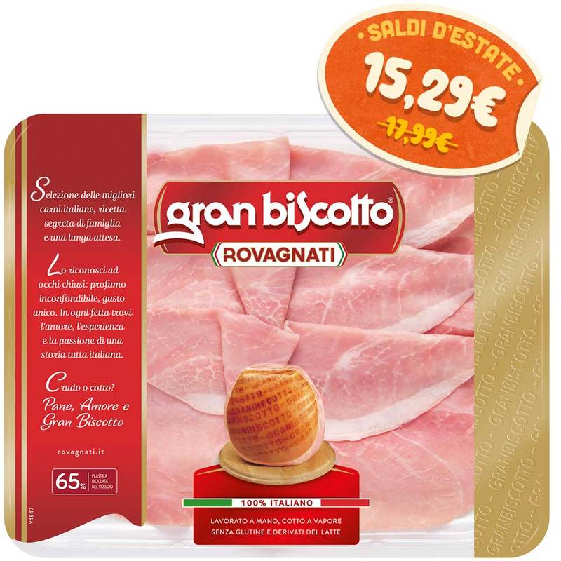 Prosciutto cotto Gran Biscotto - 6 Confezioni da 100 g